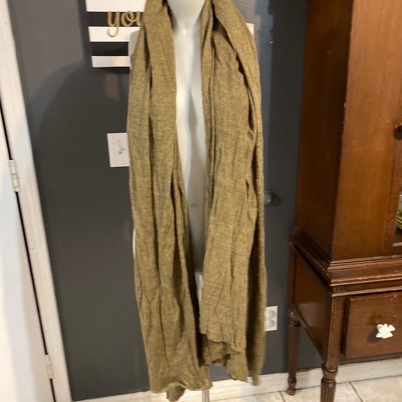 portolano 100% Cashmere Taupe Knit Scarf 20x88 - Picture 4 of 6